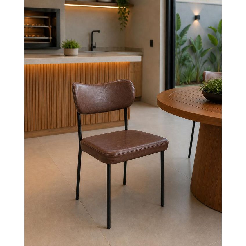 Kit 2 Cadeiras Para Mesa De Jantar Mila Área Gourmet Luxo Cor: Marrom Escuro - imagem 4
