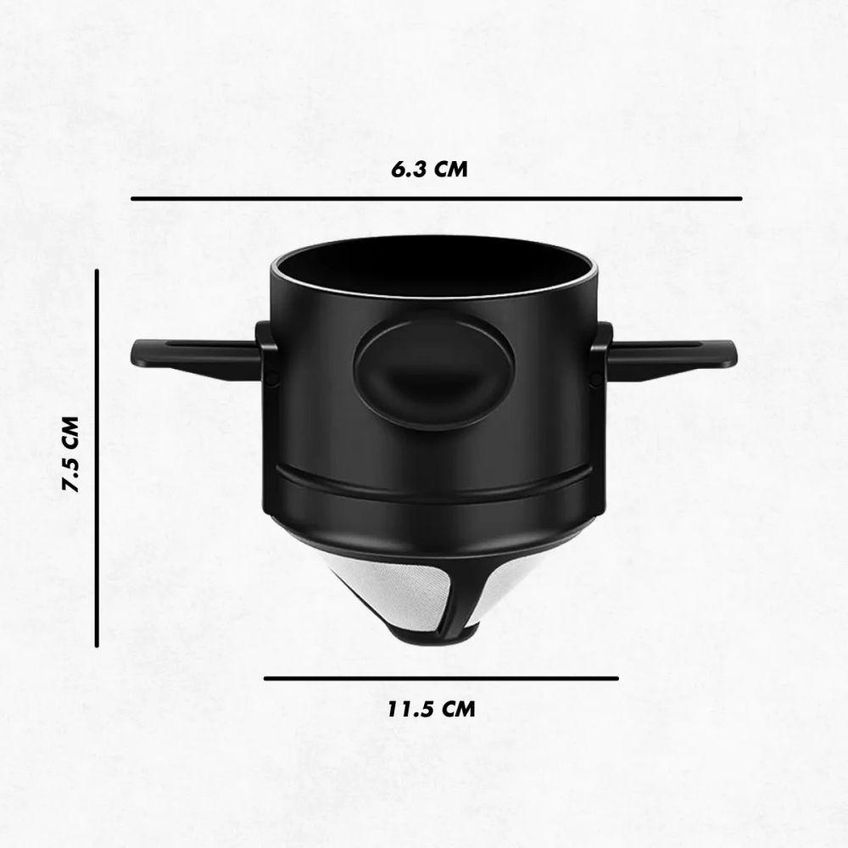 Filtro De Café E Chá Dobrável Portátil Reutilizável Em Aço Inoxidável E Resina Abs Térmica - imagem 5