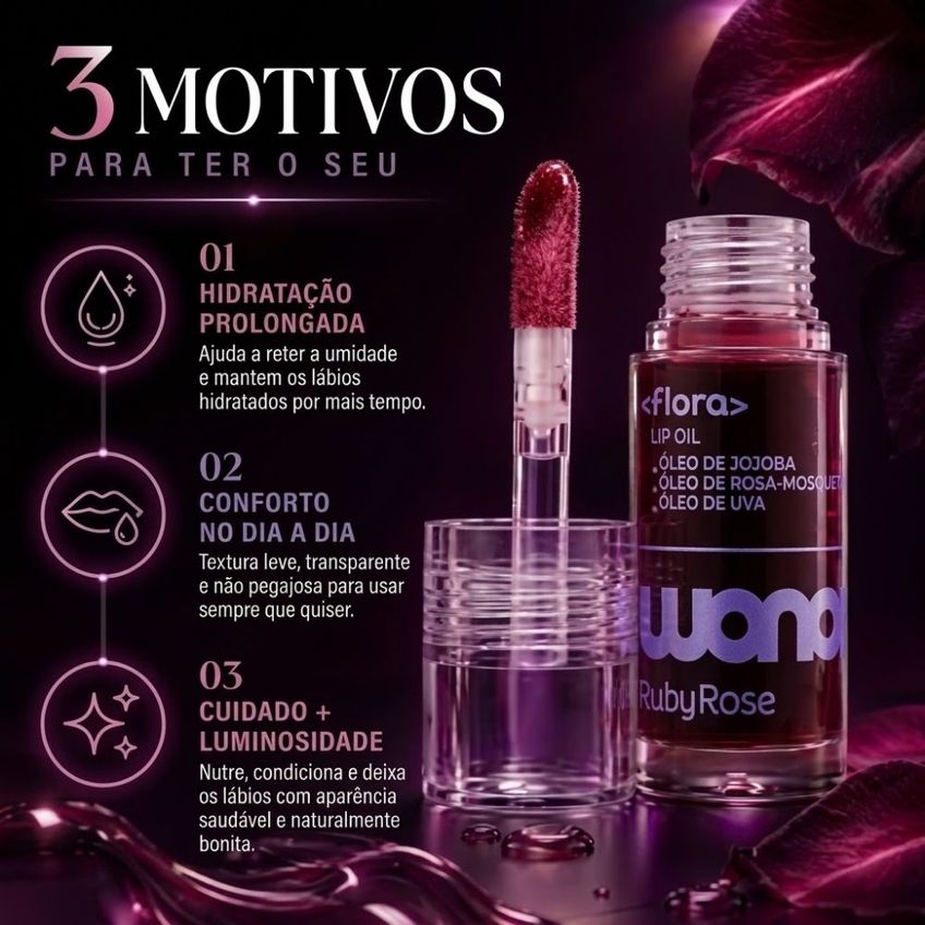 Lip Oil Ruby Rose Wonder Flora Night Bloom Wonder - imagem 3