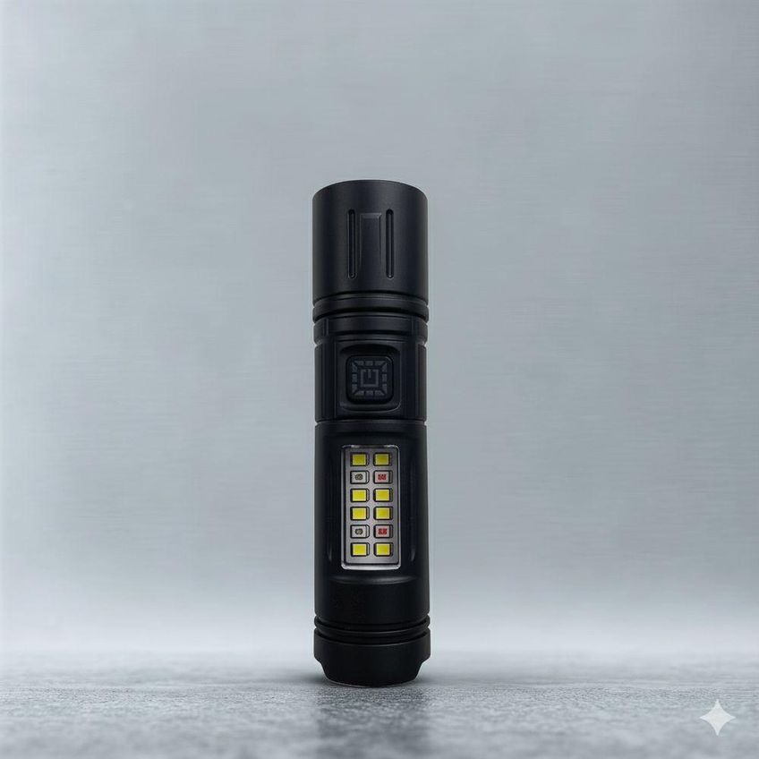 Lanterna Recarregável Luz Lateral Led Alta Potência Zoom 5 Modos Camping Pesca Portátil Utimix - imagem 5