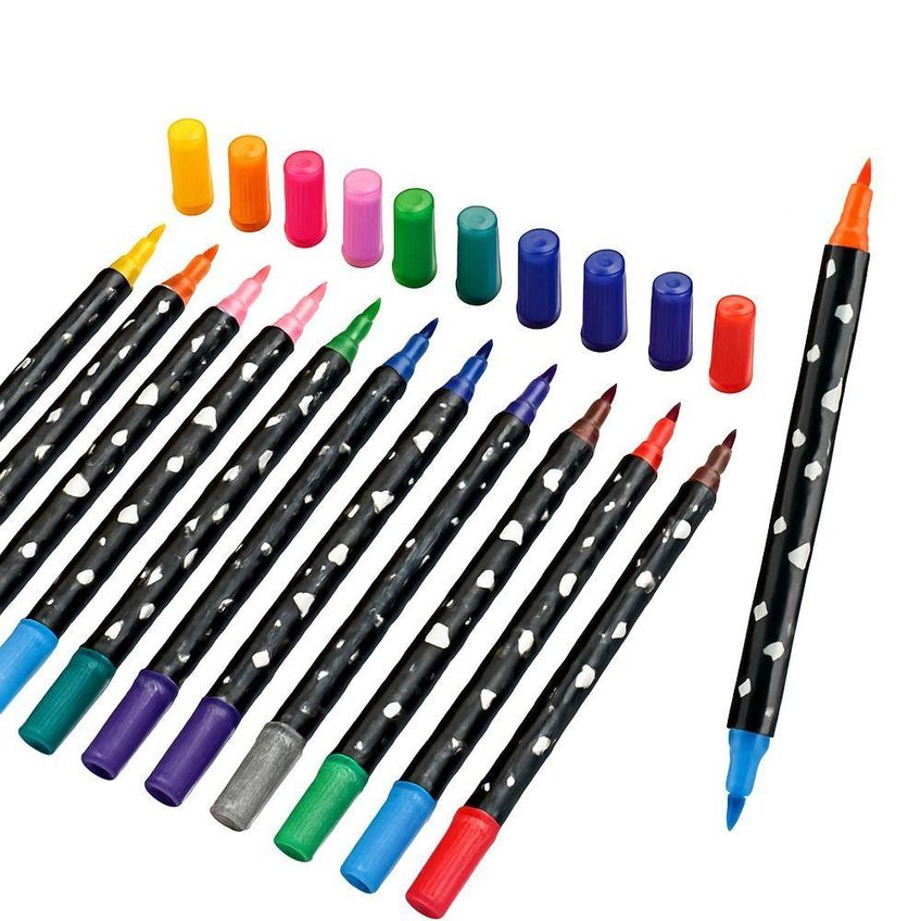 Kit De Canetas Para Colorir Com Glitter Utimix 2 Pontas Coloridas Para Desenho Arte Lettering - imagem 3