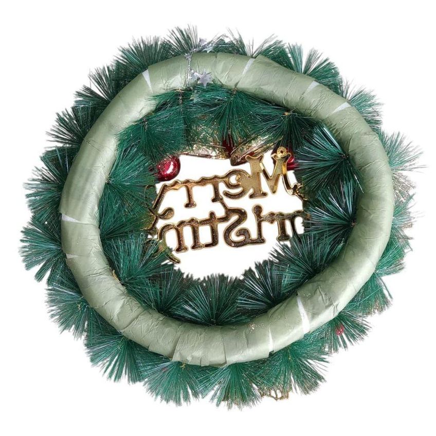 Guirlanda Merry Christmas Global E72081 Com Sino Enfeite Decorativo Nevado Branco Plástico E Metal - imagem 2