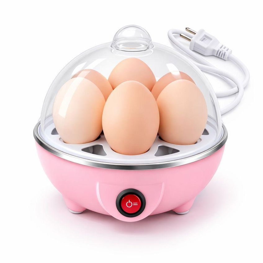 Cozedor de Ovos Elétrico Portátil 110v Desliga Automático Rosa Capacidade 7 Ovos Utimix - imagem 3