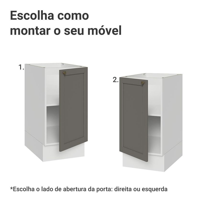 Balcão De Cozinha 40 Cm 1 Porta (sem Tampo) Branco/Cinza Vik Madesa - imagem 4
