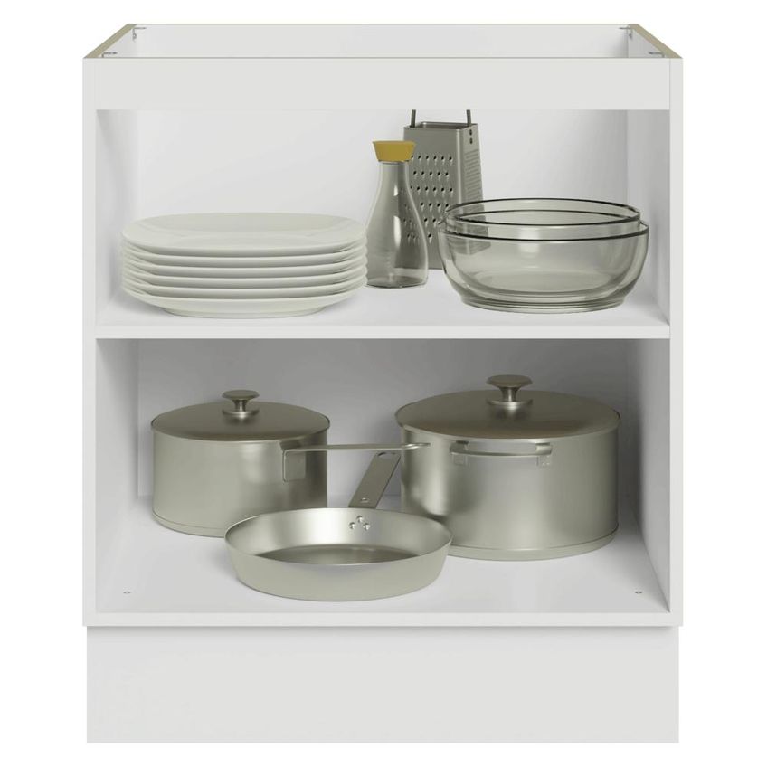 Balcão De Cozinha 70 Cm 2 Portas (sem Tampo) Branco/crema Vik Madesa - imagem 4