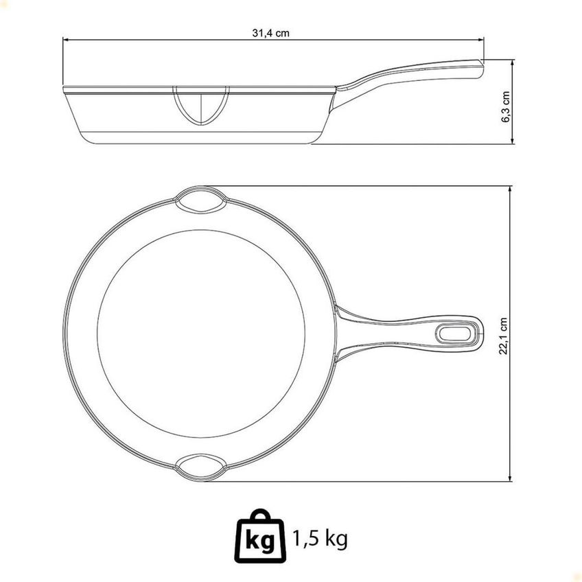 Frigideira Fargo Tramontina Em Ferro Fundido Com Acabamento Pre-seasoned 20 Cm 1 L 28760020 - imagem 3