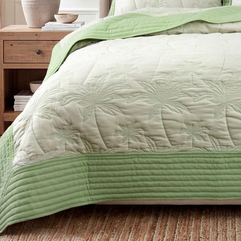 Kit Cobre Leito Egeu King Percal 300 Fios Colcha Matelassê Alto Relevo 3 Peças Verde - imagem 3
