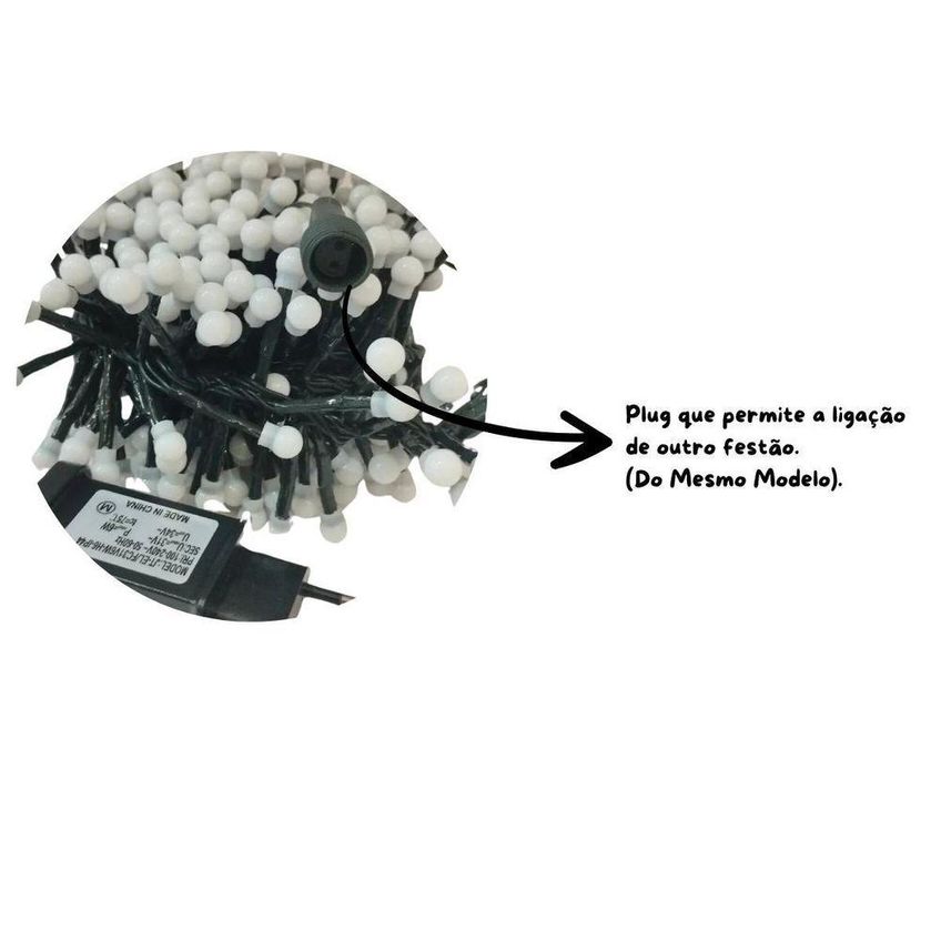 Festão De Led 31003 Com 400 Leds Bolinhas Branco Frio Bivolt - imagem 4
