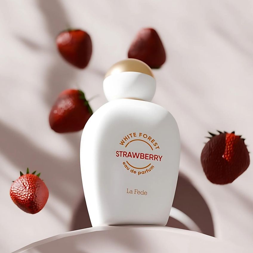 Eau De Parfum Spray Khadlaj La Fede White Forest Strawberry 100ml - imagem 3