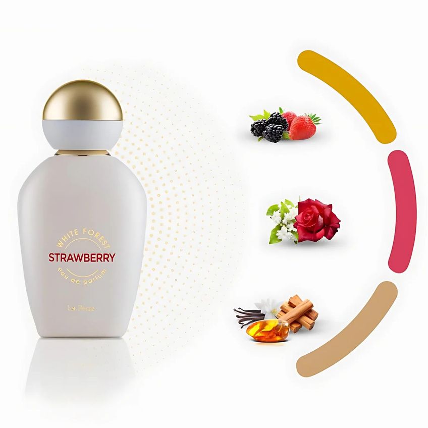 Eau De Parfum Spray Khadlaj La Fede White Forest Strawberry 100ml - imagem 4