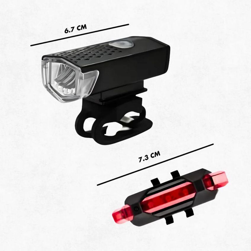 Kit Farol E Lanterna Para Bicicleta Led Recarregável Usb À Prova Dágua Utimix - imagem 3