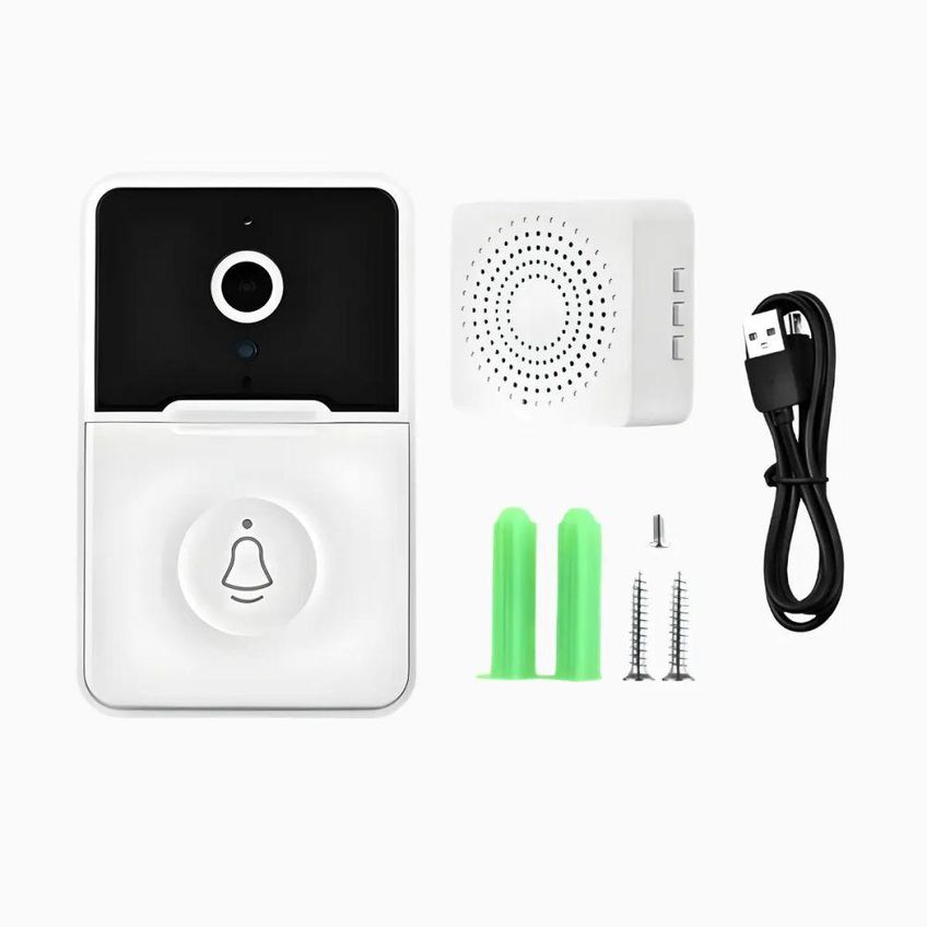 Campainha Inteligente Com Câmera Wi-fi Sem Fio Visão Noturna Áudio Bidirecional Branco Bivolt Utimix - imagem 2