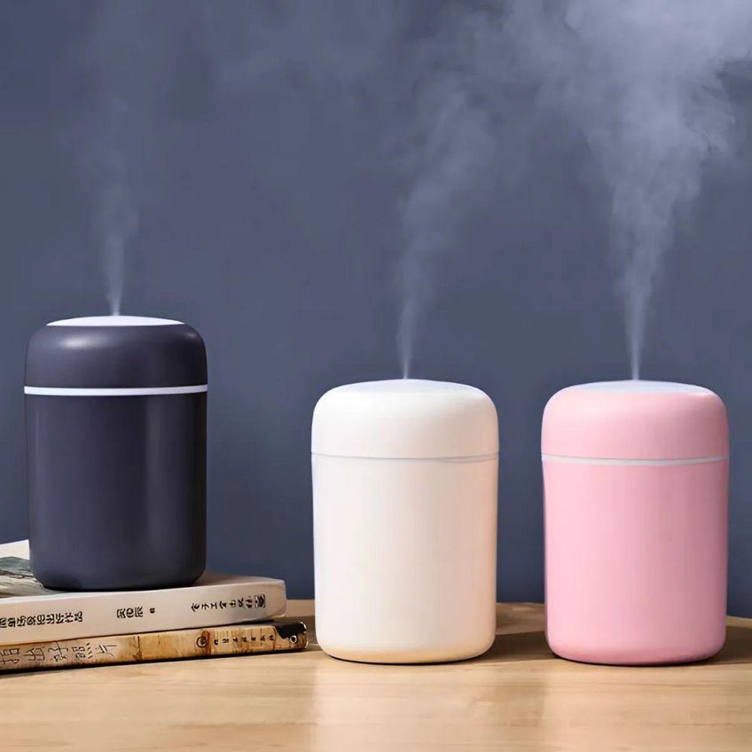 Umidificador Portátil Ultrassônico USB Utimix 300ml Com Luminária LED Difusor de Aroma Rosa - imagem 3
