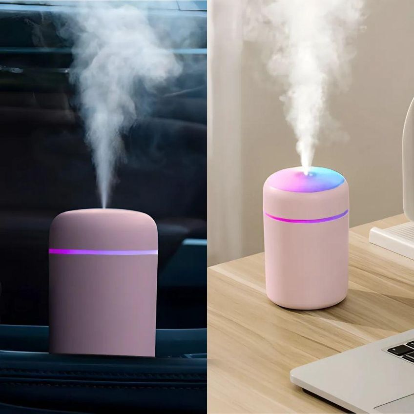 Umidificador Portátil Ultrassônico USB Utimix 300ml Com Luminária LED Difusor de Aroma Rosa - imagem 5