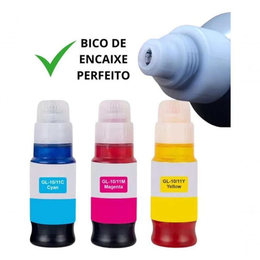 Kit 6 Refil De Tinta Compatível Gi-10 Para Canon G6010 G7010 Gm2010 Gm4010 Ciano Amarelo Magenta - imagem 2