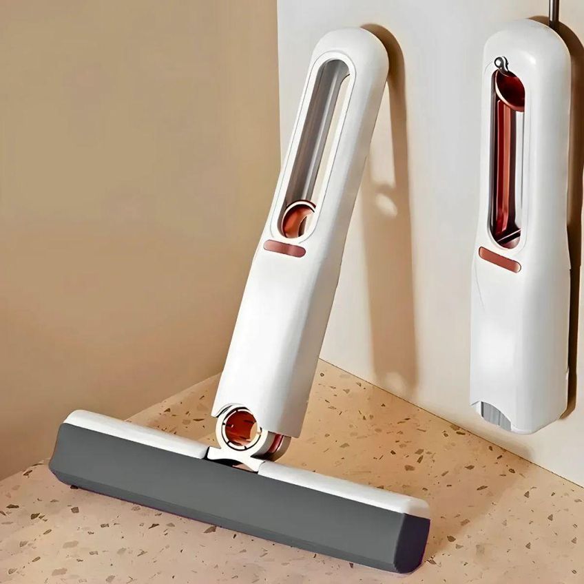 Mini Mop Rodinho Esfregão Portátil Dobrável Limpeza Rápida Plástico Abs E Algodão Para Vidro Janela - imagem 3