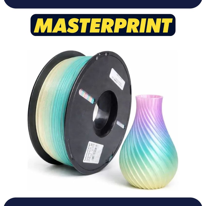 Filamento PLA Masterprint Rainbow 1.75mm 1kg Para Impressora 3D FDM Multicor Boa Fluidez - imagem 5