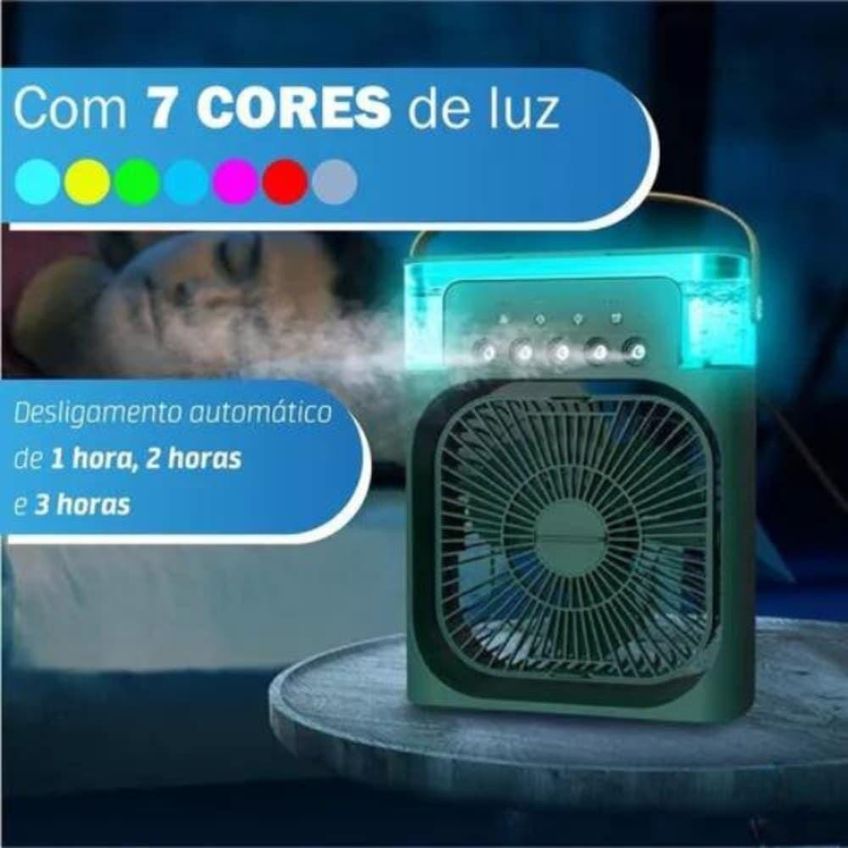 Ventilador Portátil De Mesa Mini Ar Condicionado Umidificador Utimix Verde Ventilador Portátil - imagem 3