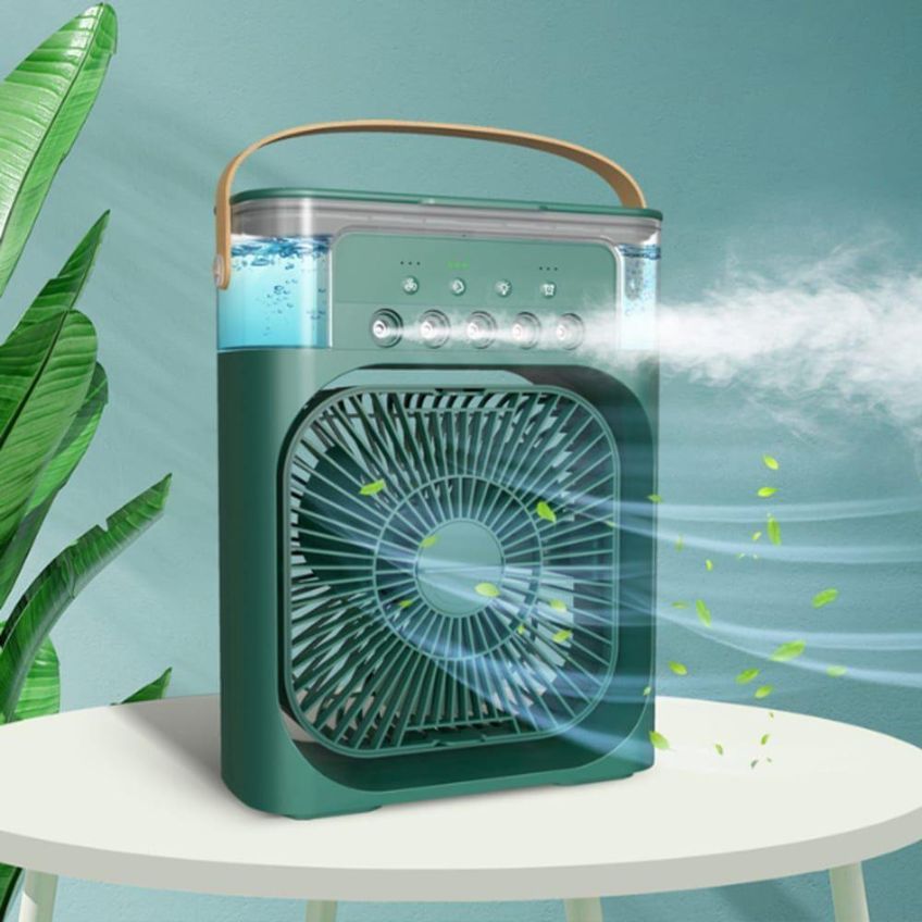 Ventilador Portátil De Mesa Mini Ar Condicionado Umidificador Utimix Verde Ventilador Portátil - imagem 4