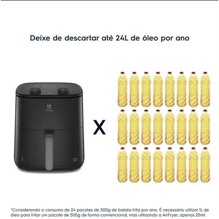 Fritadeira Sem Óleo Air Fryer Electrolux EAF70 7L 1700W Preto 220V - imagem 3
