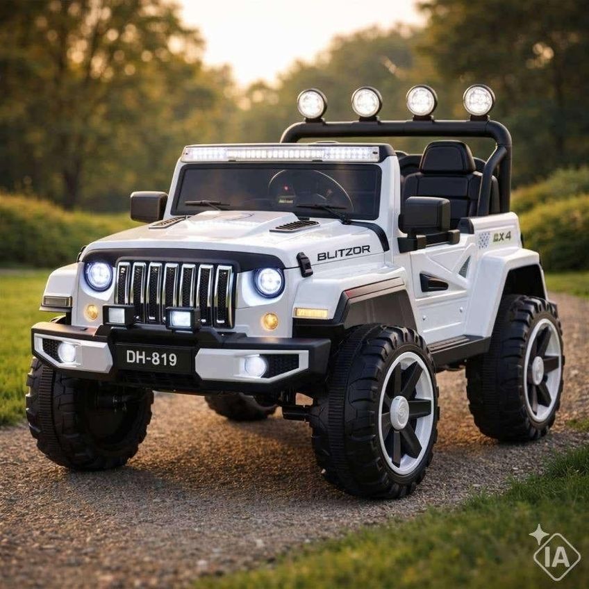 Quadriciclo Elétrico Infantil Jipe Blitzor 2422 12v Com Bluetooth Branco Bang Toys - imagem 2