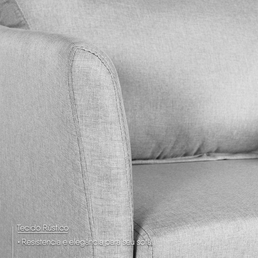 Poltrona Oliver Decorativa Bouclê Com Pés Palito Cinza King House - imagem 3