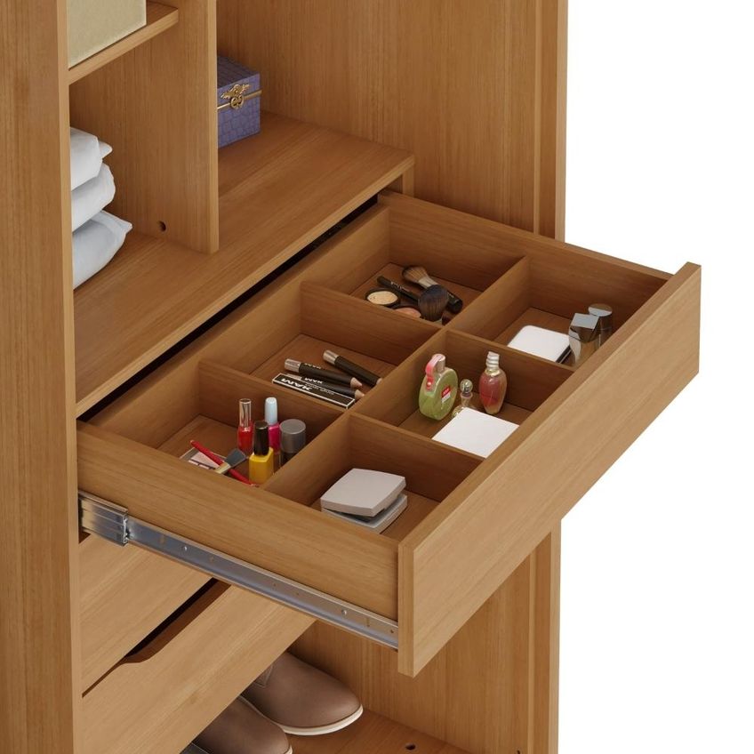 Guarda Roupa Casal 2 Portas De Correr Com Espelho MDF Atrane 268 Cm Cinamomo Areia Zanz - imagem 5