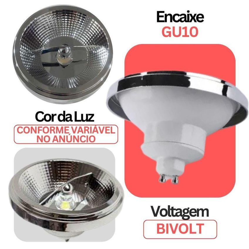 Lâmpada Led Ar111 Foco 12 Graus Alto Irc Branco Neutro Opus Led - imagem 2