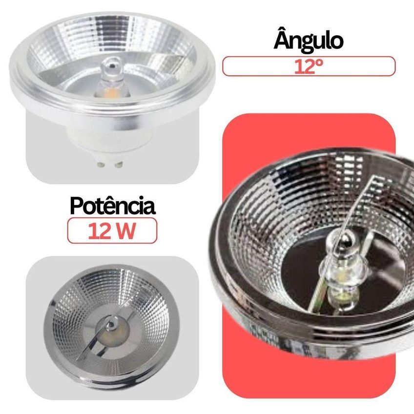 Lâmpada Led Ar111 Foco 12 Graus Alto Irc Branco Neutro Opus Led - imagem 3
