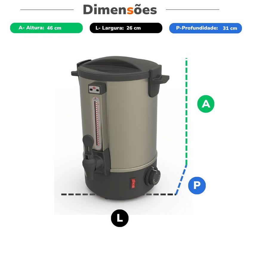 Cafeteira Automatica Eletrica Para Café Passado 8l Inox Prc-08 127v Progás - imagem 5