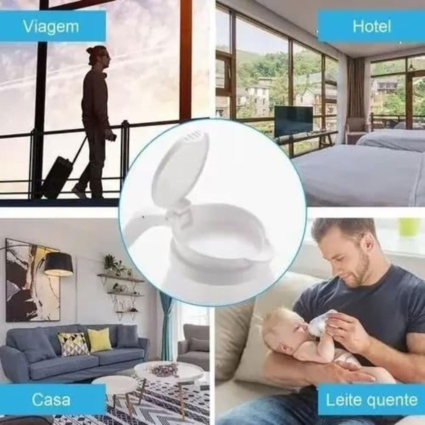 Chaleira Elétrica Dobrável Utimix Portátil Silicone Branco 600w 110v - imagem 3