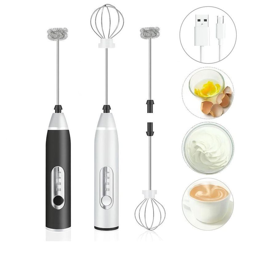 Mini Mixer Elétrico Portátil Recarregável Multiuso Batedor De Ovos Leite Café Abs Aço Inoxidável 304 - imagem 4