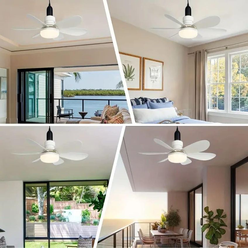 Mini Ventilador De Teto Com Lâmpada Led Utimix 60w 3 Velocidades Compacto Bivolt - imagem 3