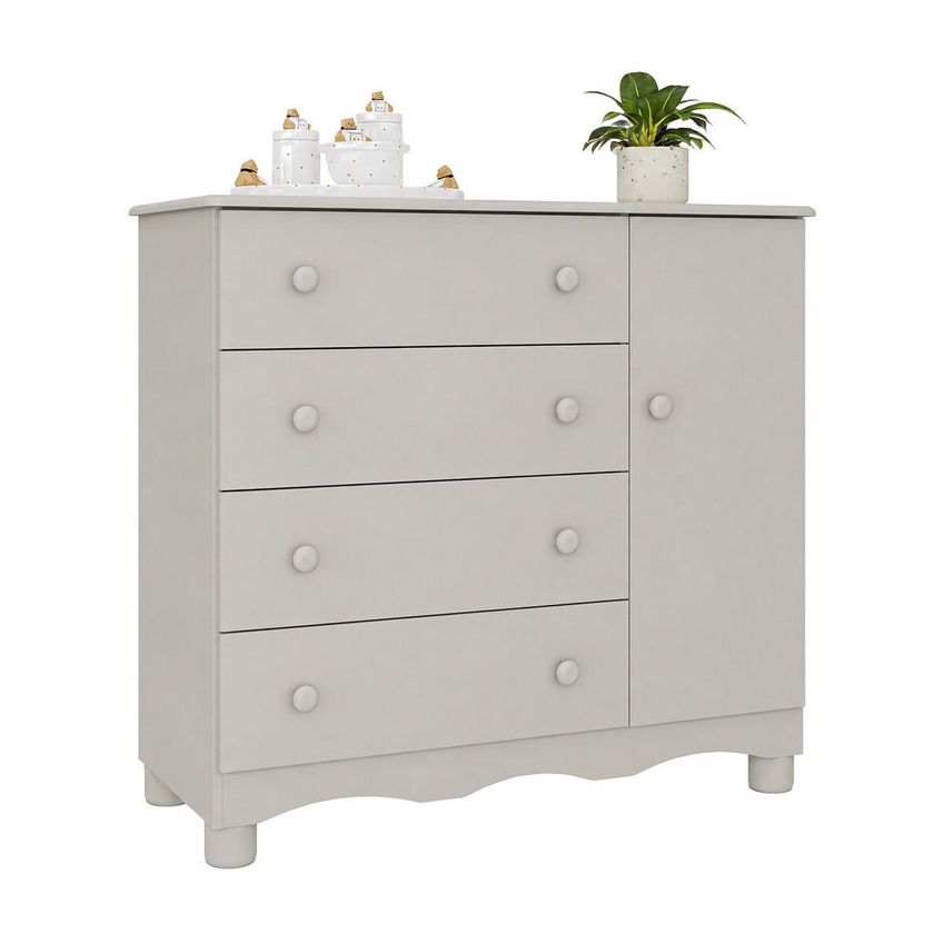 Cômoda Infantil 95cm 1 Porta E 4 Gavetas Dengo Multimóveis MP4439 - Off White - imagem 2
