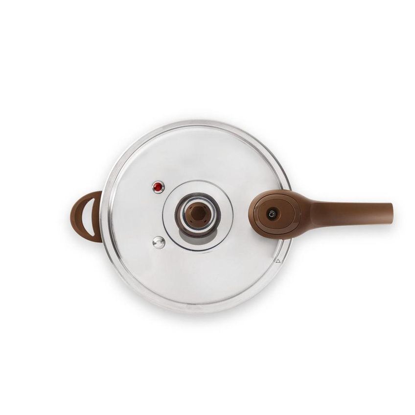 Panela De Pressão Pressure Indução Alumínio Revestimento Cerâmico Antiaderente 6,8l Brinox - imagem 2