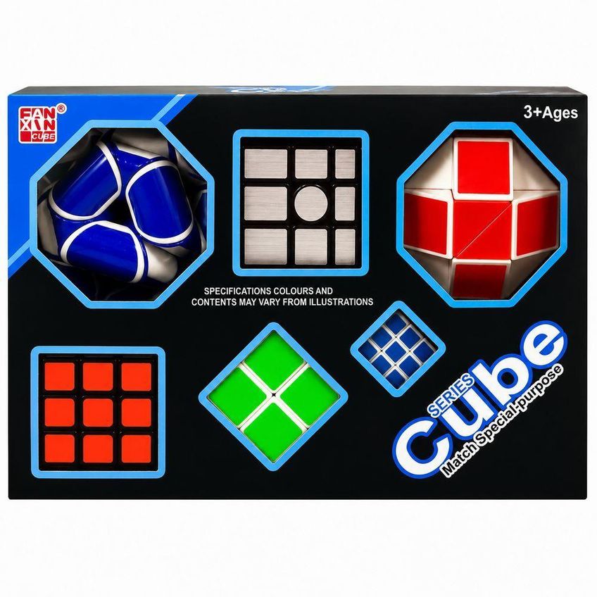 Kit 6 Cubos Mágicos Modelos Variados Quebra Cabeça Raciocínio Lógico Infantil E Adulto Utimix - imagem 3