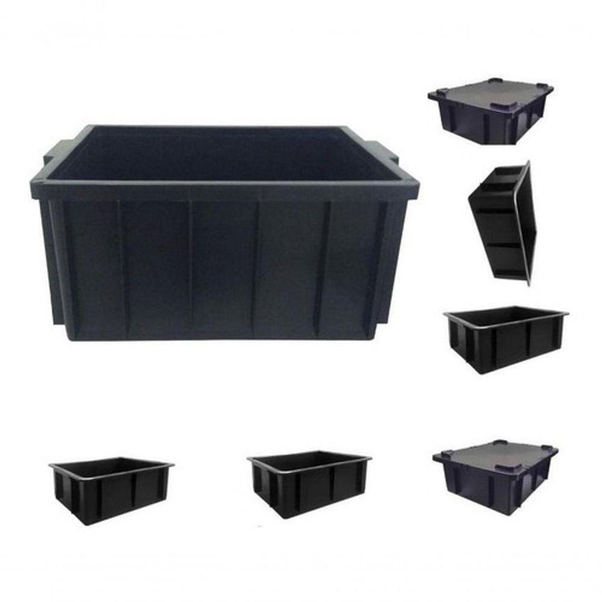 Caixa Plástica Organizadora 1012 Com Tampa 15,5l Empilhável Em Polipropileno Preto Premium Colchões - imagem 4