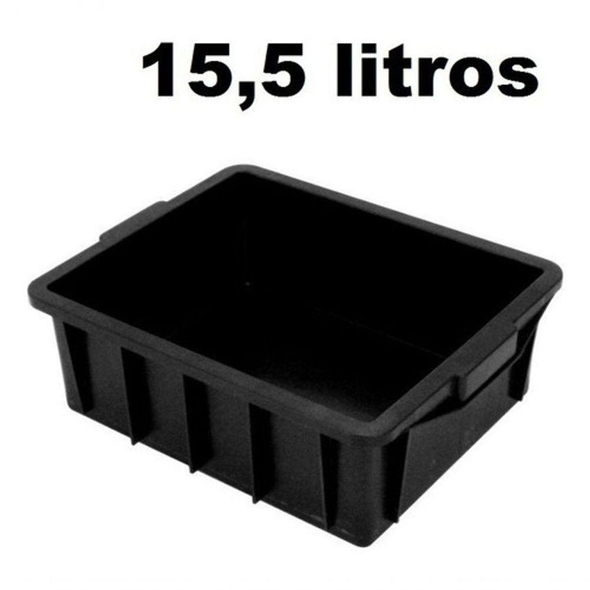 Caixa Plástica Organizadora 1012 Com Tampa 15,5l Empilhável Em Polipropileno Preto Premium Colchões - imagem 5
