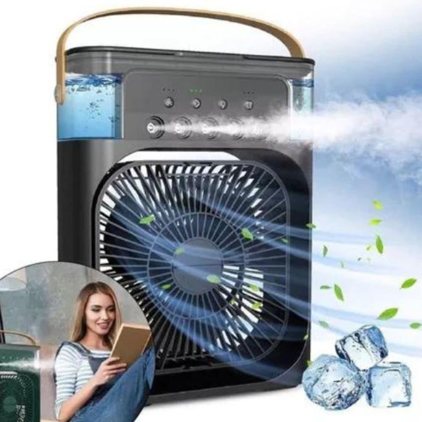 Ventilador Portátil De Mesa Utimix Mini Ar Condicionado Umidificador Preto 3 Velocidades 5v - imagem 3
