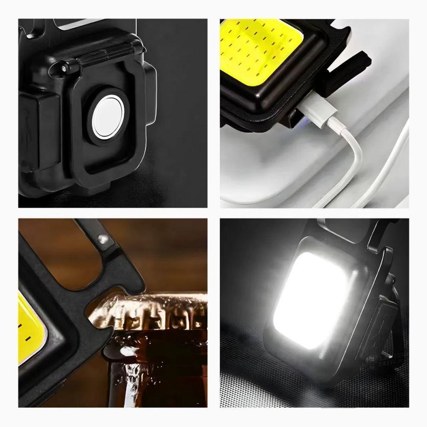 Lanterna Recarregável Mini Led Cob 3 Em 1 Chaveiro Abridor De Garrafa Portátil Compacta Utimix - imagem 3