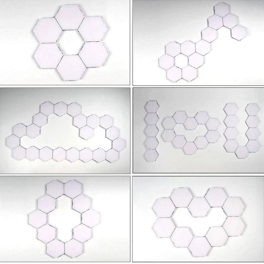 Lâmpada Luminária Led Modular Luminária Quântica 5 Led Hexagonal Touch Com Luz De Parede Sensível - imagem 3