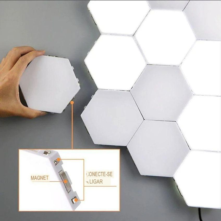 Lâmpada Luminária Led Modular Luminária Quântica 5 Led Hexagonal Touch Com Luz De Parede Sensível - imagem 5