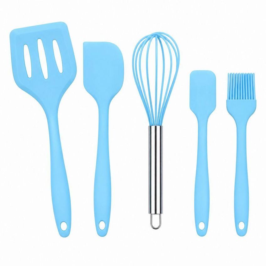 Jogo De Utensílios De Cozinha Em Silicone 5 Peças Antiaderente Verde Utimix - imagem 3