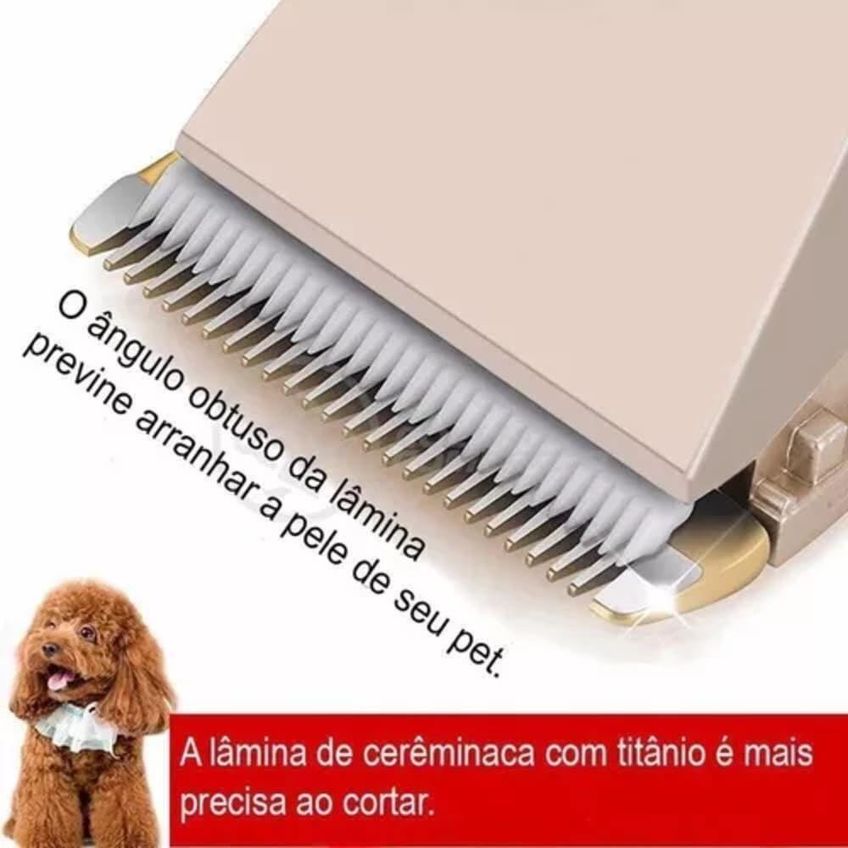 Máquina De Tosa Para Pets Utimix Aparador De Pelos Cães E Gatos Recarregável Lâmina Inox Sem Fio - imagem 3