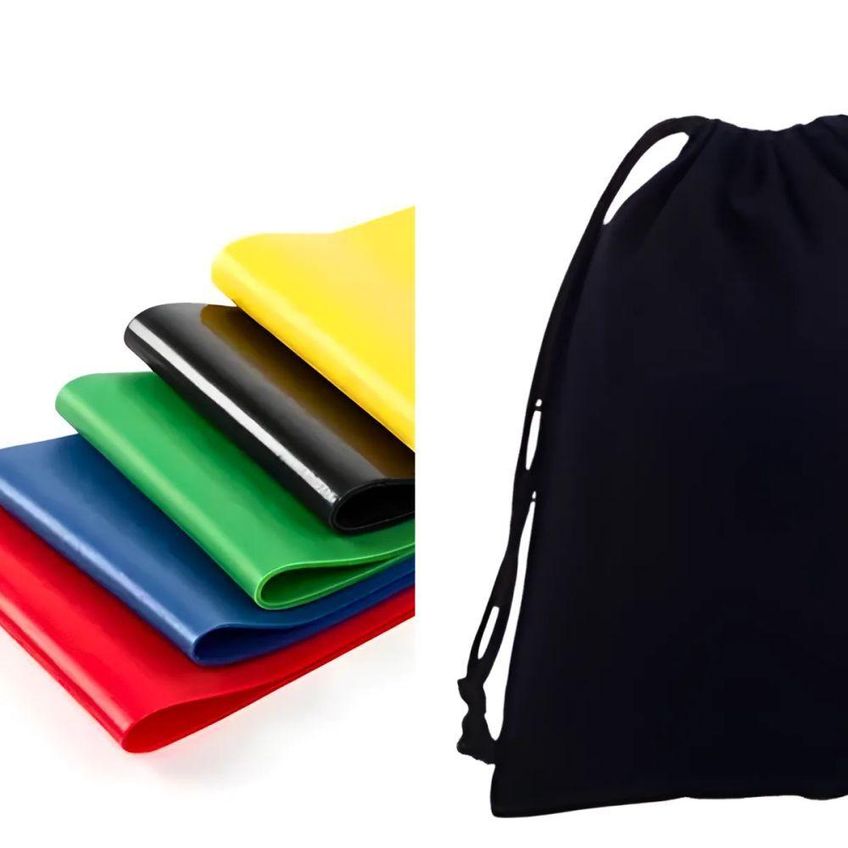 Kit 5 Faixas Elásticas De Resistência Em Látex Para Treino Funcional Pilates Fisioterapia Utimix - imagem 3