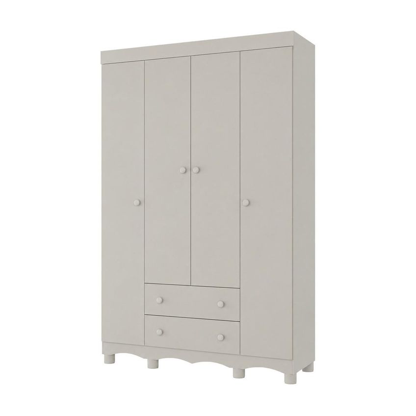 Guarda-roupa Infantil 122cm 4 Portas E 2 Gavetas Dengo Multimóveis Mp4438 Off White - imagem 2