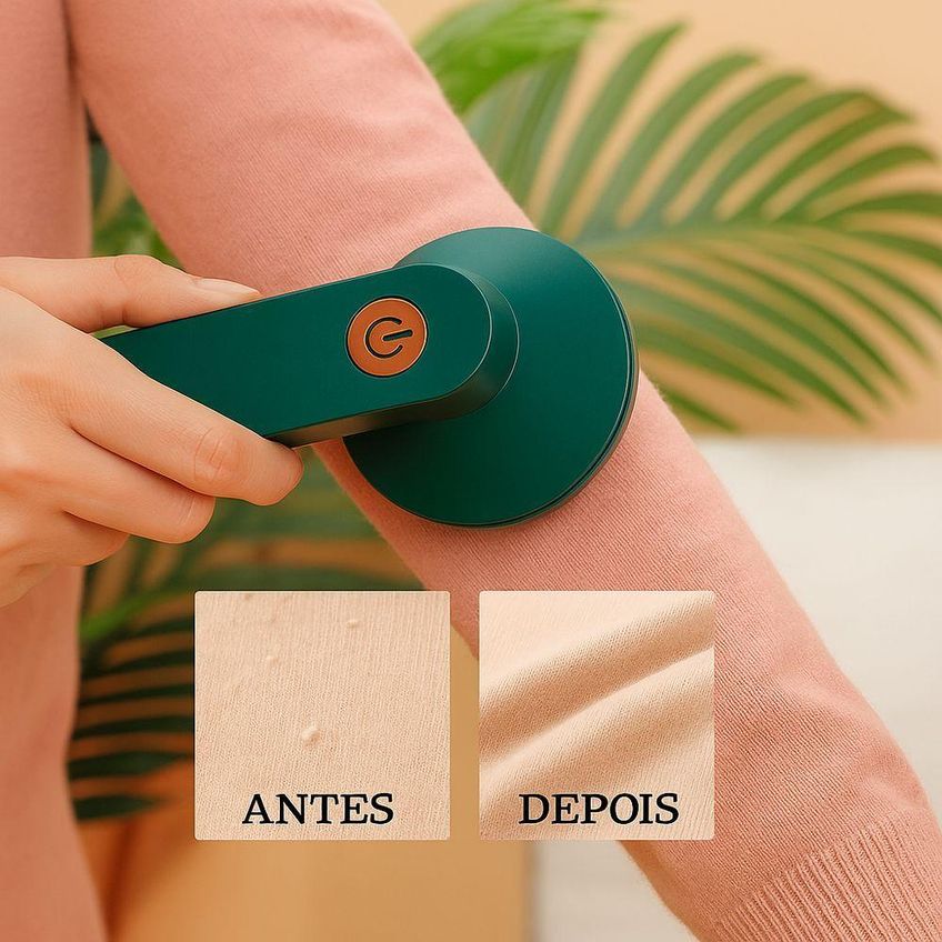 Removedor Elétrico De Pelos E Fiapos Recarregável USB Portátil Verde Utimix - imagem 4