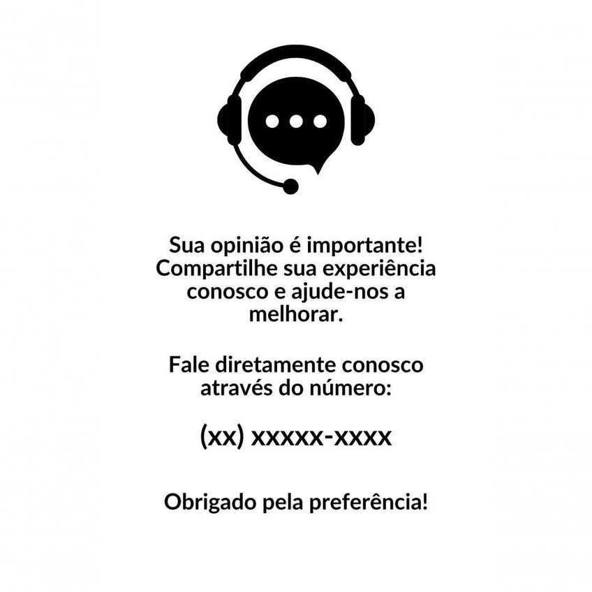 Panfleto Recadinho Para Seu Cliente Em Etiqueta Autocolante 15x9 Para Avaliação Preto - imagem 2