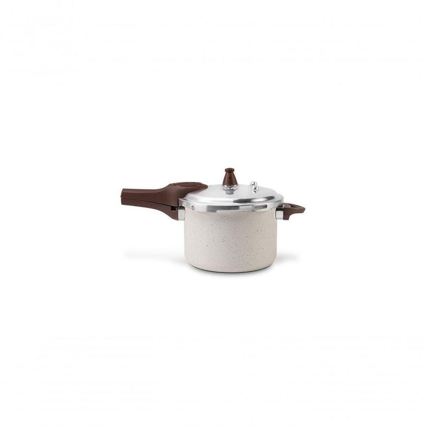 Panela De Pressão Pressure Antiaderente Alumínio Revestimento Cerâmico 4,2l Vanilla Brinox - imagem 2