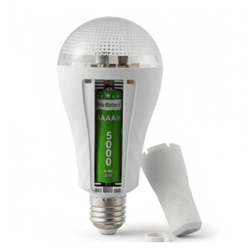 Lâmpada Led De Emergência Jx-0902 20w Bivolt Soquete E27 Bateria Recarregável Portátil Utimix - imagem 5